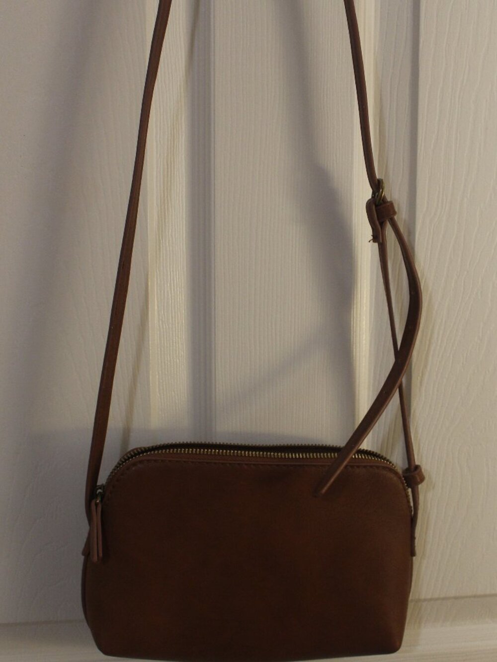 Universal Thread SKU272Cognac Vegan Leather Rounded Crossbody Bag